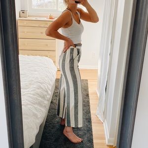 Striped Wide Leg High Waisted Pants